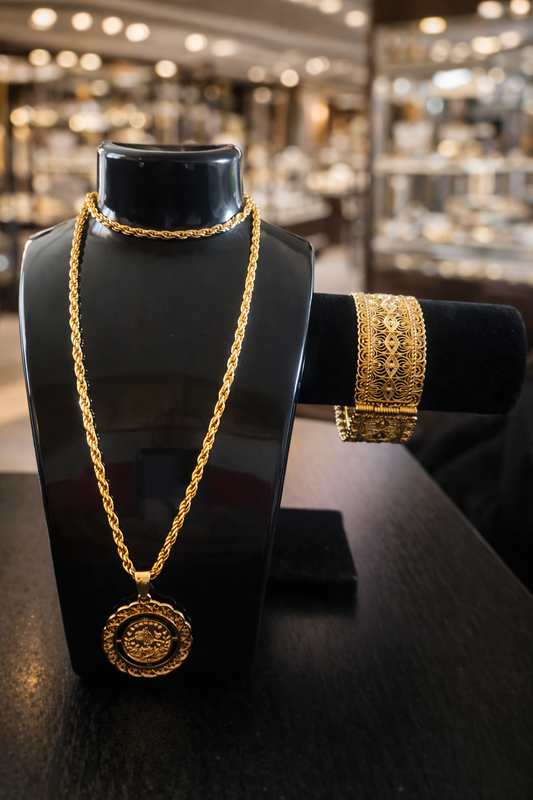 Élégance Dorée Intemporelle ✨Ensemble collier+Bracelet